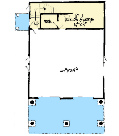 Plan 12910KN: Rustic Carriage House Apartment - Floor Plan - Main Level - Cabin, Carriage, Country, Mountain, Rustic, Vacation