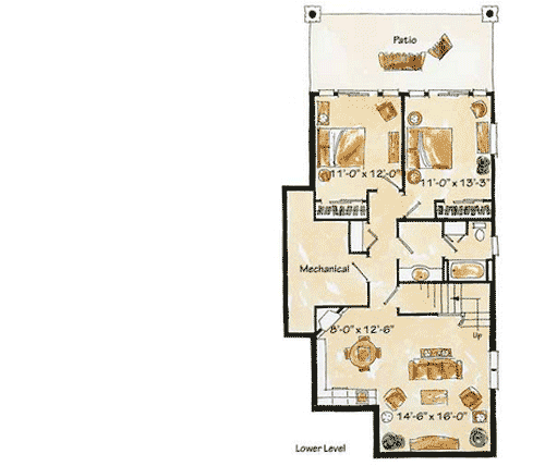 Plan 12919KN: Enchanting Mountain Cottage - Floor Plan - Basement - Cottage, Mountain, Rustic, Vacation