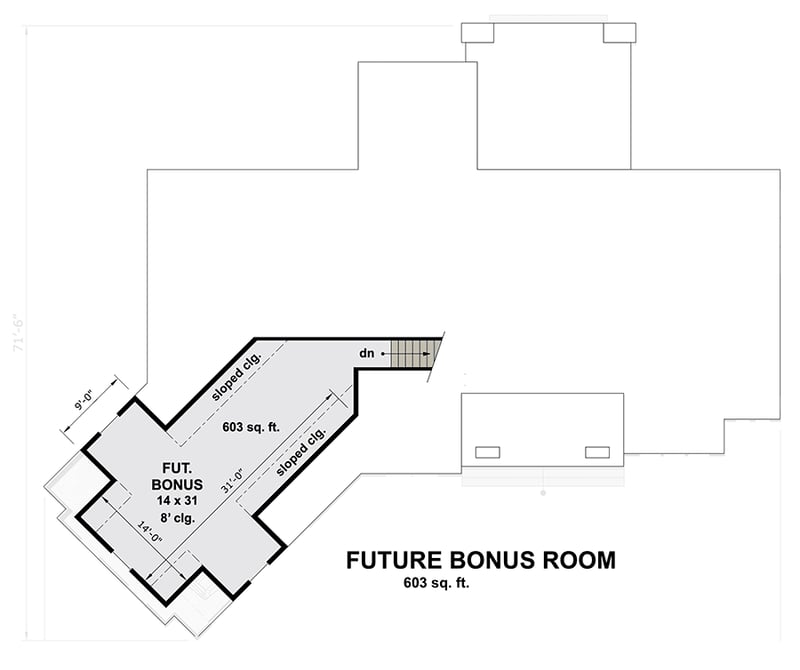 Plan 14651RK: Craftsman House Plan with Angled 2-Car Garage with Bonus Above - Floor Plan - Bonus - Craftsman, Mountain, Northwest