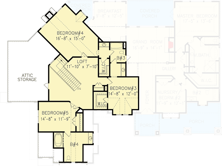 Plan 15605GE: Dramatic Through-House Views - Floor Plan - 2nd Floor - European, Traditional