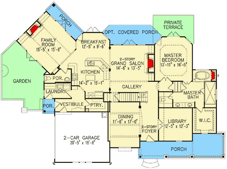 Plan 15649GE: Rustic Beauty - Floor Plan - Main Level - Craftsman, Mountain, Northwest, Rustic