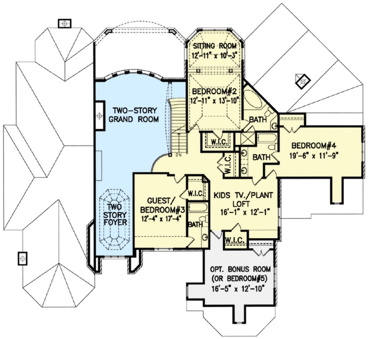 Plan 15661GE: Impressive Brick and Stone - Floor Plan - 2nd Floor - European, Traditional