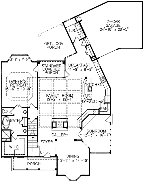 Plan 15682GE: Cheery Corner Sunroom - Floor Plan - Main Level - Cottage, Country, Victorian