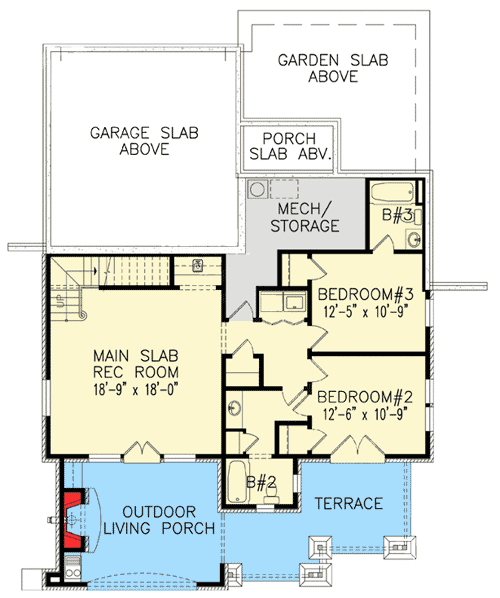 Plan 15701GE: For the Sloping Lot - Floor Plan - Basement - Cottage, Craftsman, European