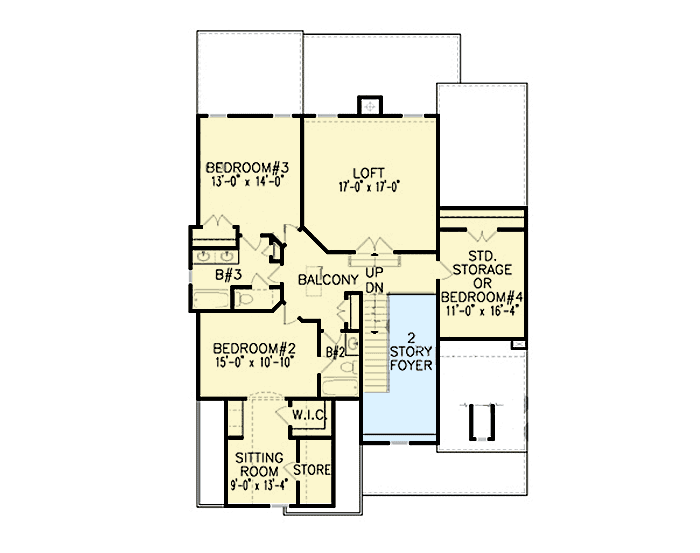 Plan 15806GE: Striking Cottage with Optional Fourth Bedroom - Floor Plan - 2nd Floor - Cottage, Craftsman, Traditional