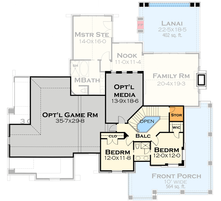 Plan 16858WG: Lovely Spaces Inside and Out - Floor Plan - 2nd Floor - Craftsman, Mountain, Northwest, Vacation