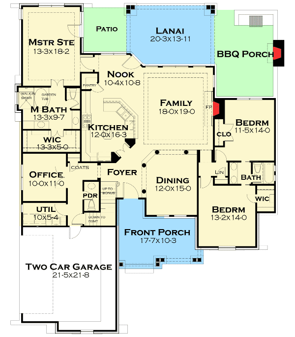 Plan 16863WG: Rugged Rustic 3 Bedroom Home Plan - Floor Plan - Main Level - Cottage, Country, Craftsman, Mountain, Ranch, Rustic, Vacation