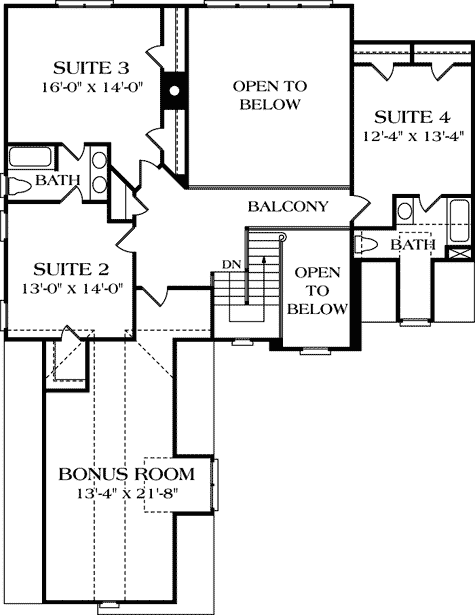 Plan 1758LV: Charm Galore - Floor Plan - 2nd Floor - Shingle, Traditional
