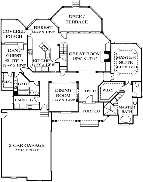 Plan 17659LV: Light and Bright Southern Traditional Home Plan - Floor Plan - Main Level - Traditional