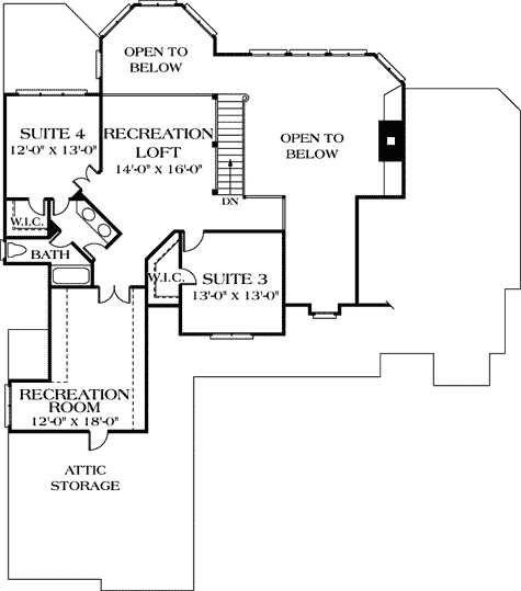 Plan 17659LV: Light and Bright Southern Traditional Home Plan - Floor Plan - 2nd Floor - Traditional