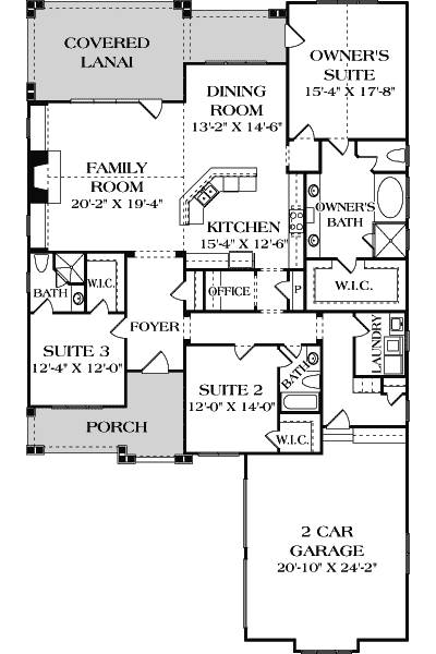 Plan 17704LV: One Story Craftsman Home Plan - Floor Plan - Main Level - Cottage, Craftsman, Northwest