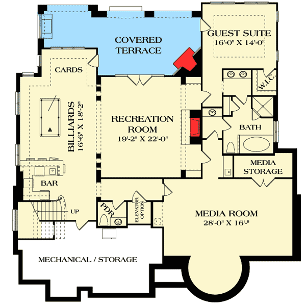 Plan 17755LV: Regal European Manor - Floor Plan - Basement - European, French Country
