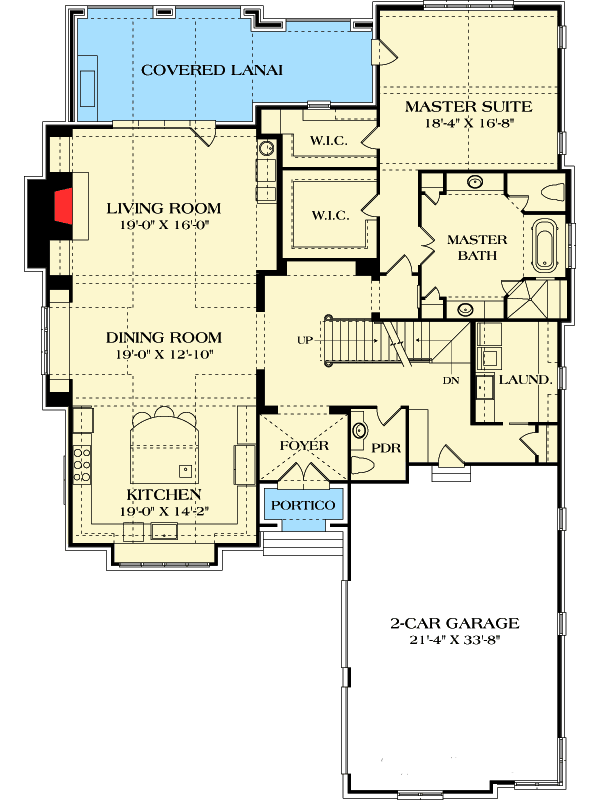 Plan 17801LV: Stunning Open Floor Plan - Floor Plan - Main Level - European, Traditional