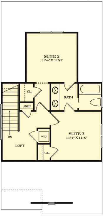 Plan 17807LV: Rustic Craftsman Cottage - Floor Plan - 2nd Floor - Cottage, Craftsman, Northwest