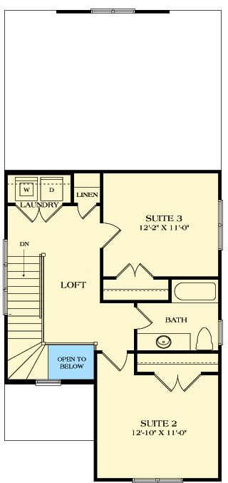 Plan 17809LV: Cleverly-Designed Narrow Lot House Plan - Floor Plan - 2nd Floor - Cottage, Craftsman, Northwest