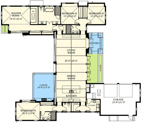 Plan 1792DW: Stunning Florida Home - Floor Plan - Main Level - Coastal, Florida-Style, Southern, Vacation