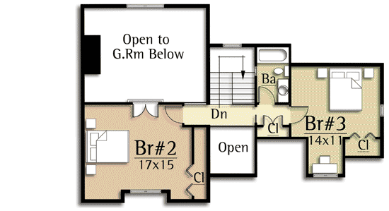 Plan 18708CK: Rugged Country Home with Great Master Suite - Floor Plan - 2nd Floor - Cottage, Craftsman, Mountain, Rustic, Vacation