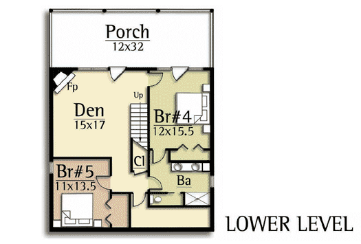 Plan 18733CK: 5-Bed Mountain Cottage on a Walkout Basement - Floor Plan - Lower Level - Cottage, Country, Craftsman, Mountain, Rustic, Vacation