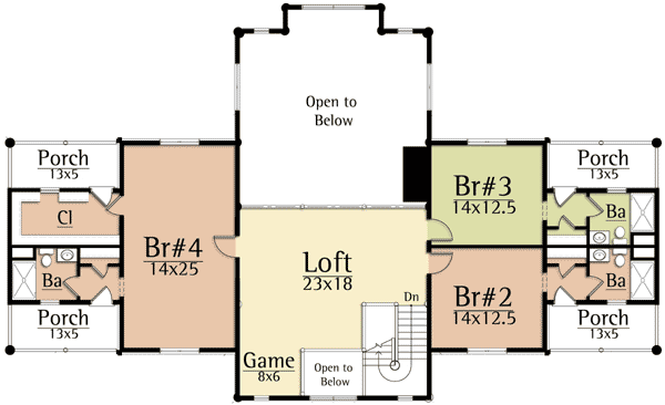 Plan 18818CK: Mountain Beauty - Floor Plan - 2nd Floor - Craftsman, Mountain, Rustic