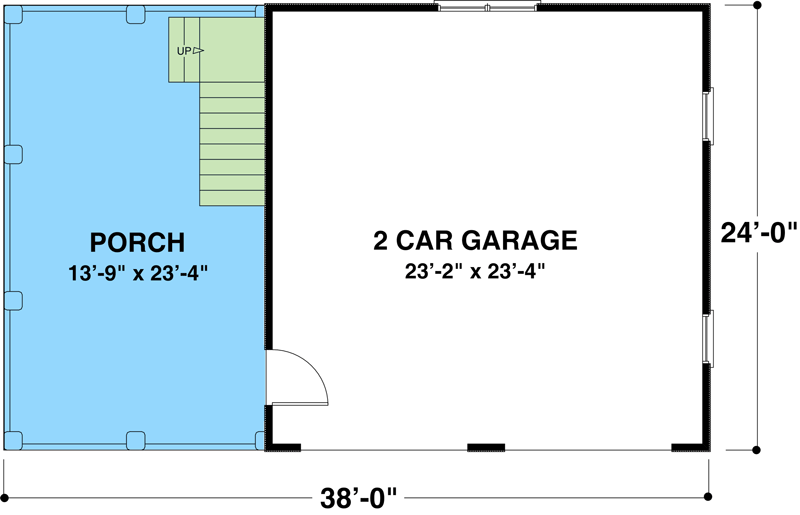 Plan 20052GA: Garage with Storage Above - Floor Plan - Main Level - Cottage, Country, Craftsman, French Country, Traditional