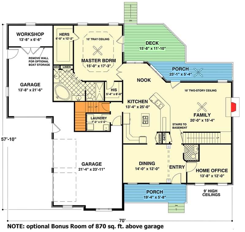 Plan 20068GA: Charming Northwest Craftsman - Floor Plan - Main Level - Craftsman, Northwest