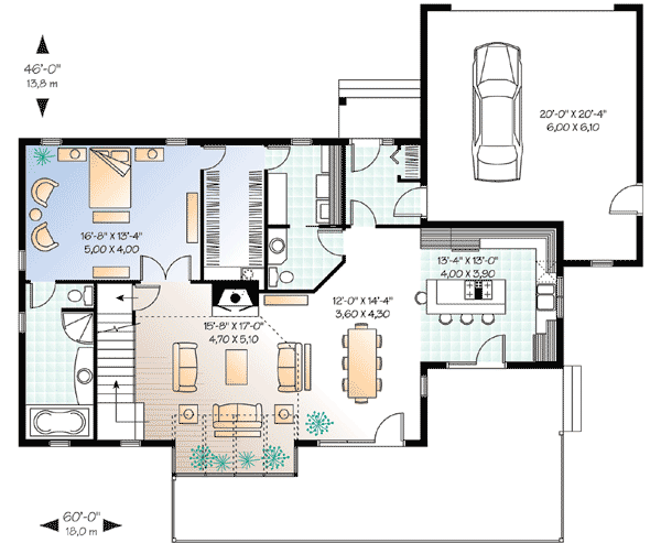 Plan 21099DR: Sunlight Filled Vacation Home Plan - Floor Plan - Main Level - Contemporary, Northwest, Vacation