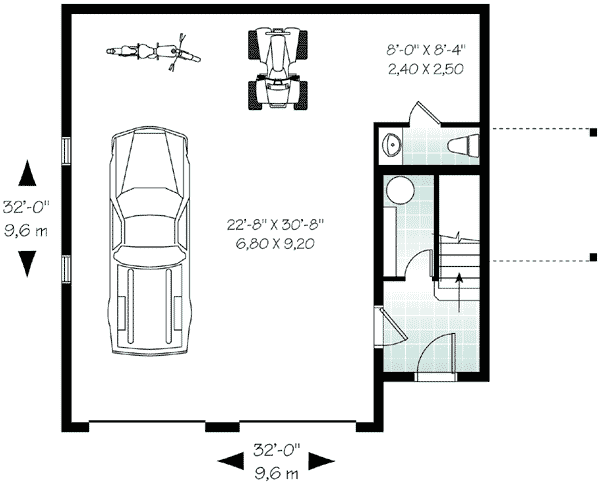Plan 21207DR: Comfortable Garage Apartment - Floor Plan - Main Level - Carriage, Contemporary
