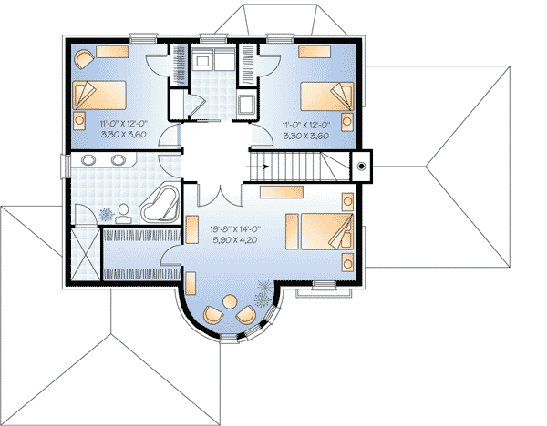 Plan 21236DR: Distinctive 4-Bed House Plan with Turret and Options - 2310 Sq Ft - Floor Plan - 2nd Floor - European