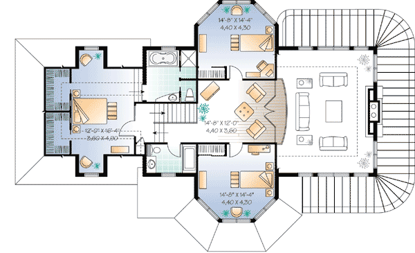 Plan 21491DR: Surround Yourself in Style - Floor Plan - 2nd Floor - Country