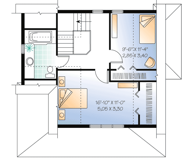 Plan 2153DR: Four-Season Vacation Cottage - Floor Plan - 2nd Floor - Cottage, Country