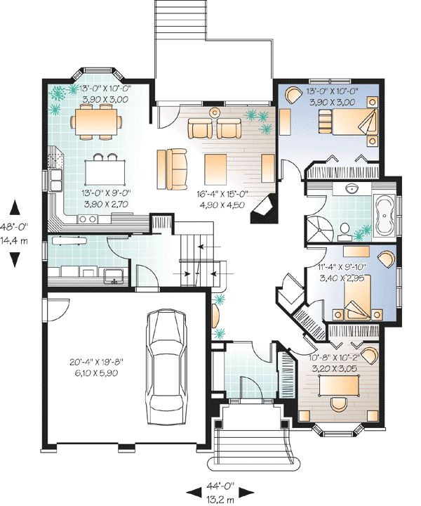 Plan 21534DR: Living Large - Floor Plan - Main Level - European