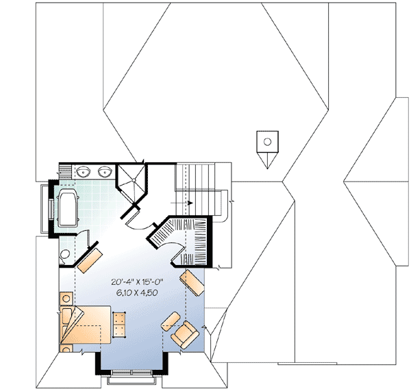 Plan 21534DR: Living Large - Floor Plan - 2nd Floor - European
