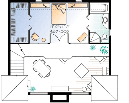 Plan 21563DR: All Season Entertaining - Floor Plan - 2nd Floor - Cottage, Vacation