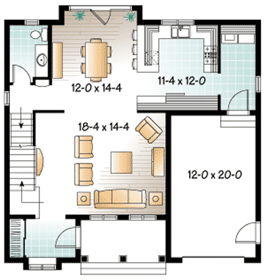 Plan 21687DR: New England Inspiration - Floor Plan - Main Level - Traditional