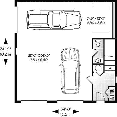 Plan 21691DR: 3-Car Garage with Storage - Floor Plan - Main Level