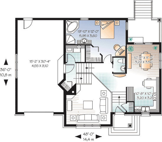 Plan 21804DR: Dramatic Two-Story Living Room - Floor Plan - Main Level
