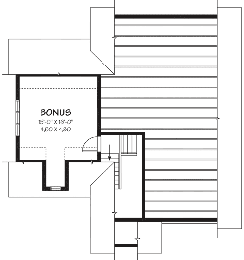 Plan 21807DR: Flexible Starter Home Plan - Floor Plan - Bonus - Traditional