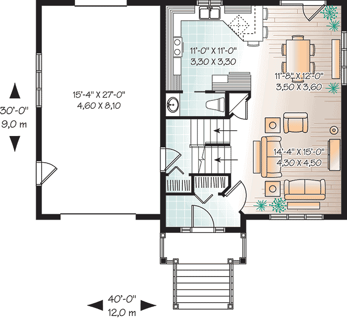 Plan 21822DR: Four Bedrooms with Options - Floor Plan - Main Level