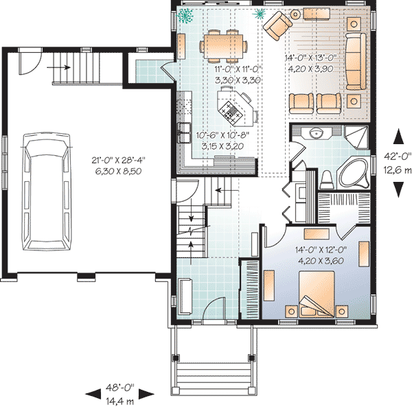 Plan 21835DR: Flexible Home Plan with Options - Floor Plan - Main Level