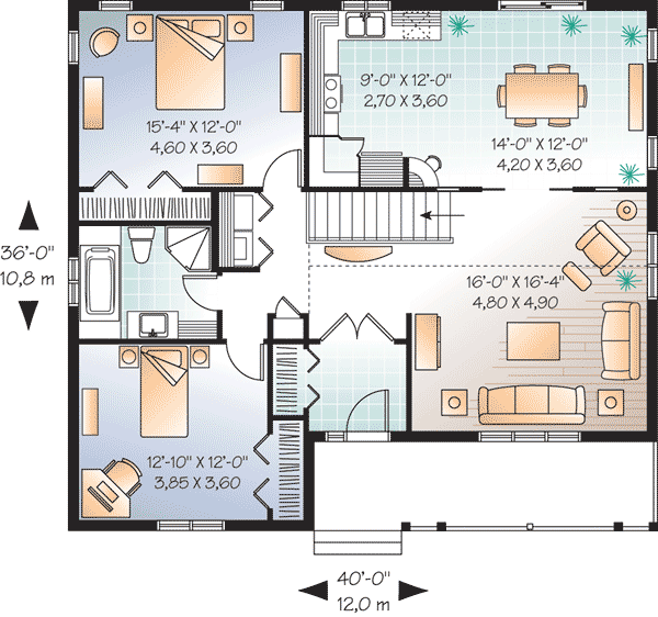 Plan 21871DR: Popular Compact Cottage House Plan - Floor Plan - Main Level - Cottage