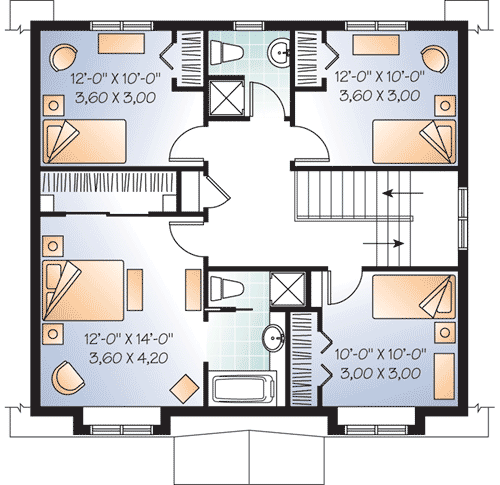 Plan 21883DR: Charming 4-Bedroom Cottage with Traditional Appeal - Floor Plan - 2nd Floor - Cottage, Traditional