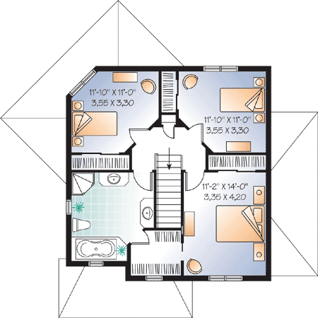 Plan 21894DR: Lower Level In-Law Suite - Floor Plan - 2nd Floor - Traditional