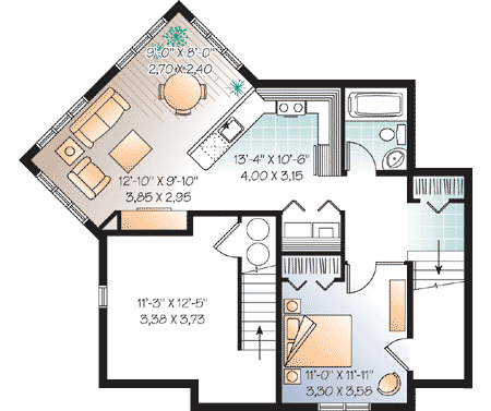 Plan 21894DR: Lower Level In-Law Suite - Floor Plan - Basement - Traditional