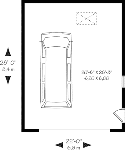 Plan 21897DR: 2-Car Garage with Storage Bonus - 616 Sq Ft - Architectural Designs - Floor Plan - Main Level