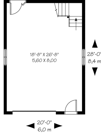 Plan 21904DR: 560 Square Foot 2-Car Garage with 511 Square Foot Storage Above - Architectural Designs - Floor Plan - Main Level