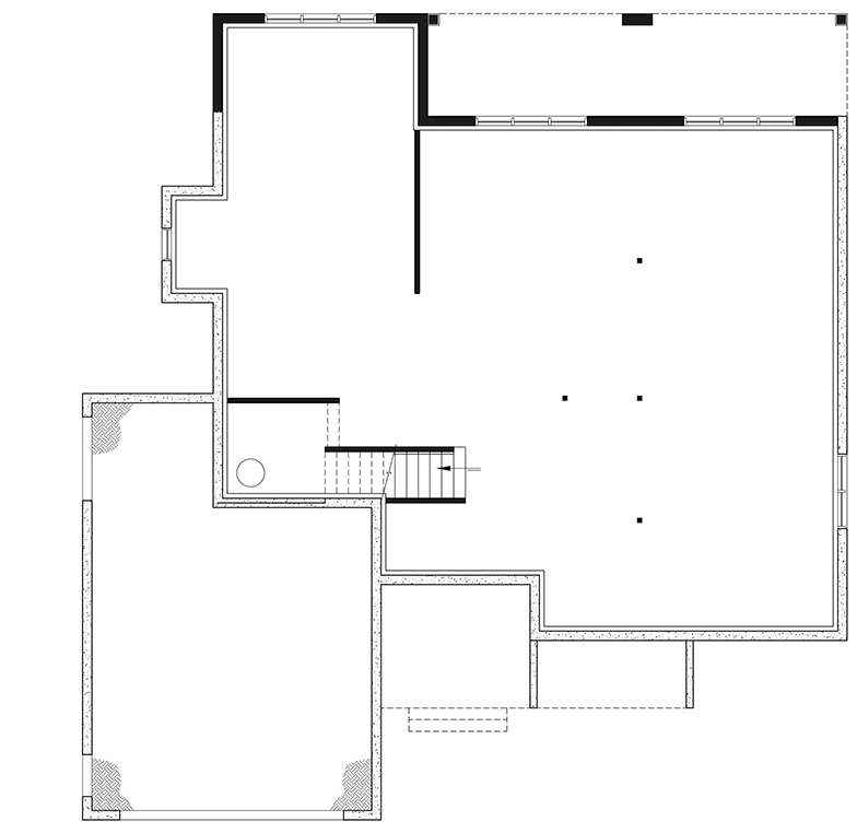 Plan 21940DR: Craftsman Ranch House Plan with 1 Bedroom, Bonus Room, and 2-Car Garage - Floor Plan - Lower Level - Craftsman, Northwest, Ranch