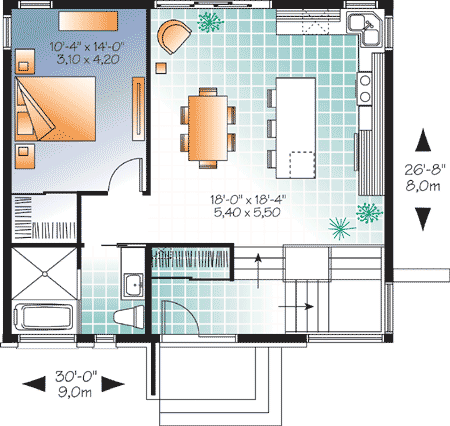 Plan 21983DR: Flexible Layout Contemporary - Floor Plan - Main Level - Contemporary