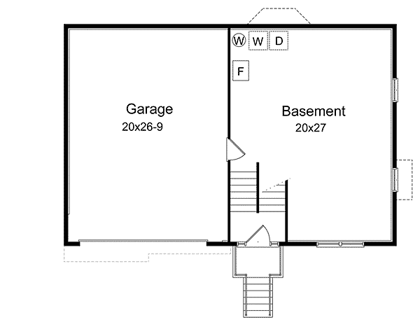 Plan 22003SL: Cozy Split-Level Home Plan - Floor Plan - Lower Level - Traditional