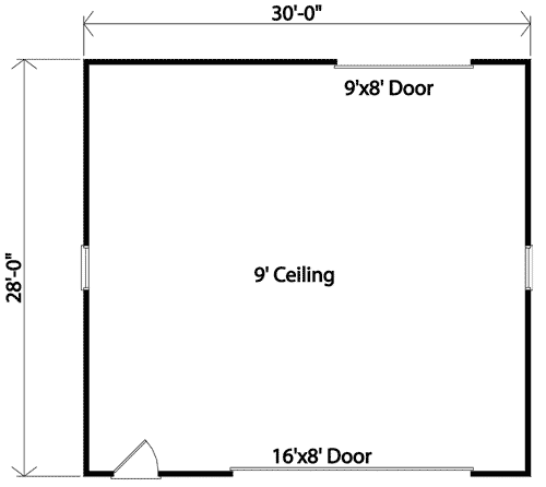 Plan 22050SL: Drive-Thru Garage with 16'-Wide Door - Floor Plan - Main Level - Traditional