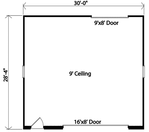 Plan 22056SL: Hip-Roofed Drive Thru Garage - Floor Plan - Main Level